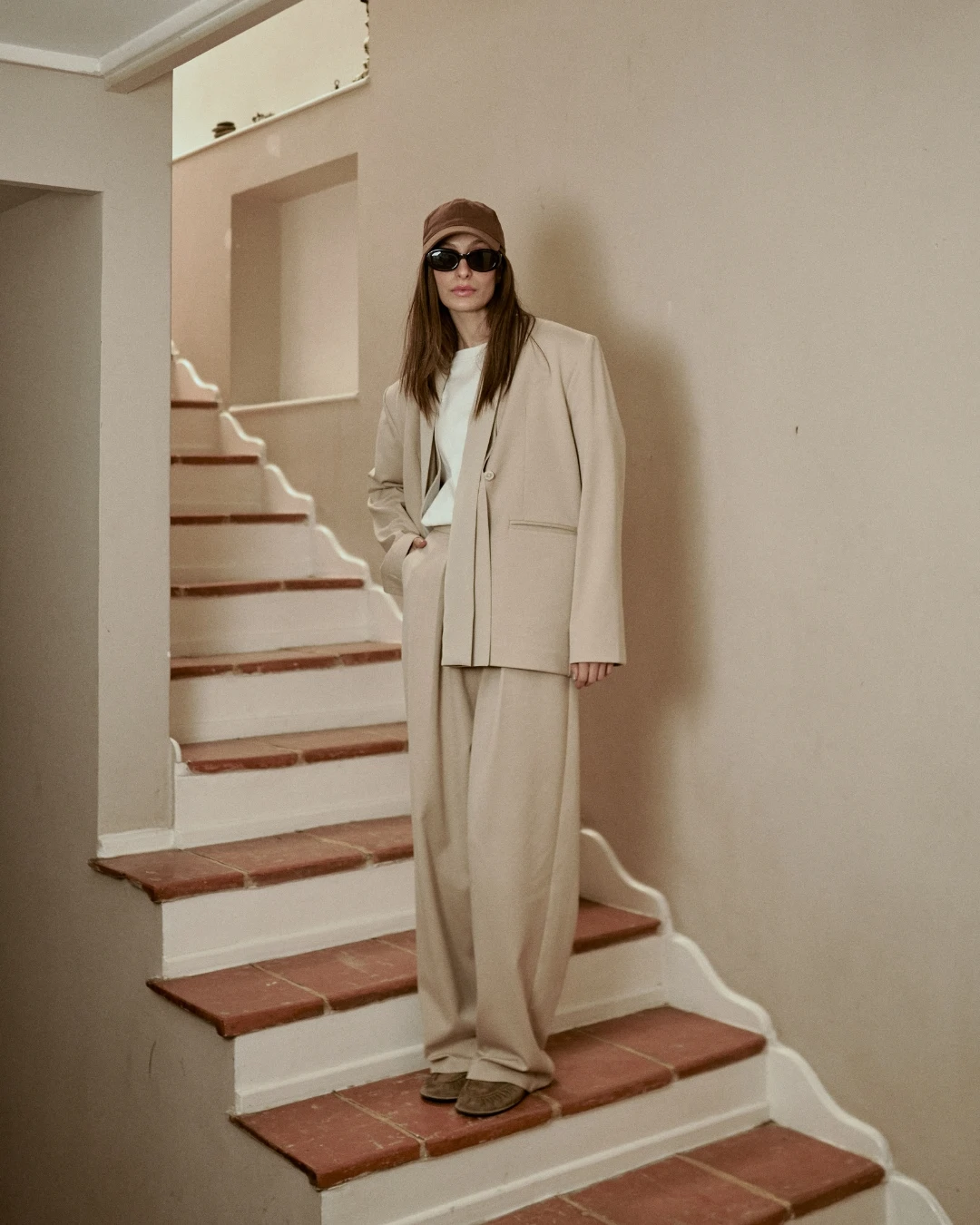 شلوار گاباردين نيم بگ